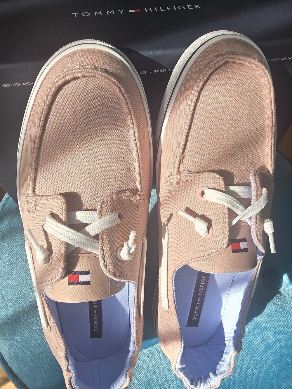 Tommy Hilfiger Kids Blush Pink Canvas Boat Sneakers